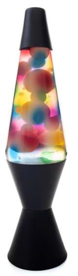 Lava Lamp Grafitti Multi Coloured Lava Metallic Silver Base