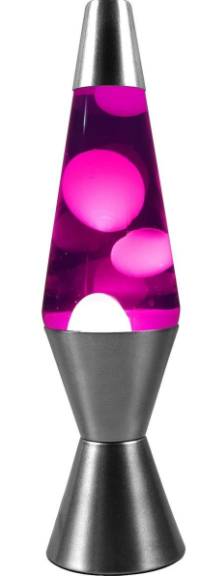 Lava Lamp Pink Water White Lava Metallic Silver Base