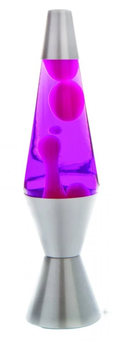 Lava Lamp Purple Water Red Lava Metallic Silver Base