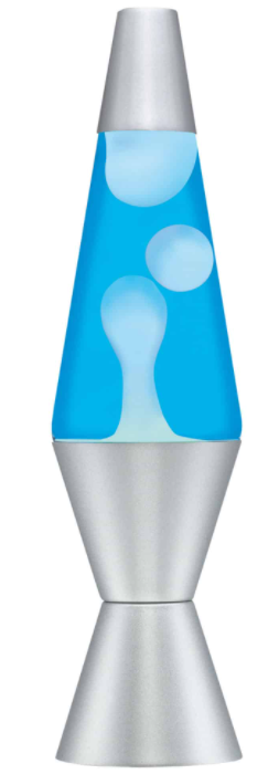 Lava Lamp Blue Water White Lava Metallic Silver Base