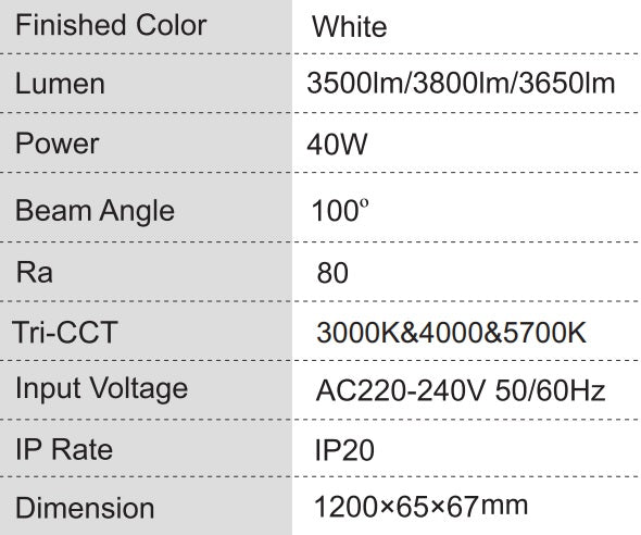 MIRA 3 Led Batten Tri Colour Tri Power