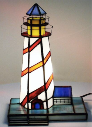 Lighthouse Leadlight Table Lamp
