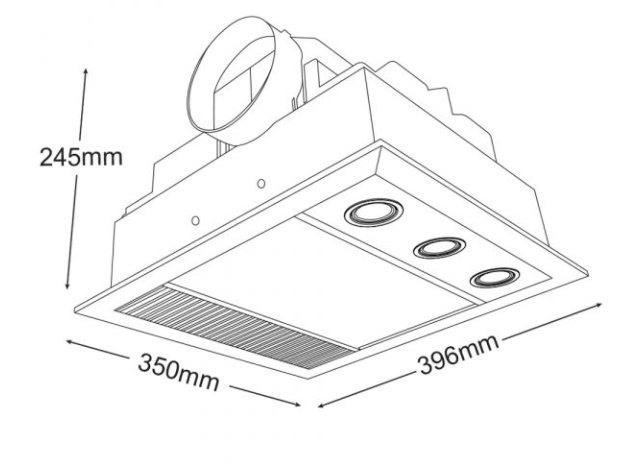 Linear Mini LED Heat Fan Light Silver Combination