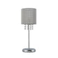 Emilia Table Lamp With Acrylic Drops - Grey Shade