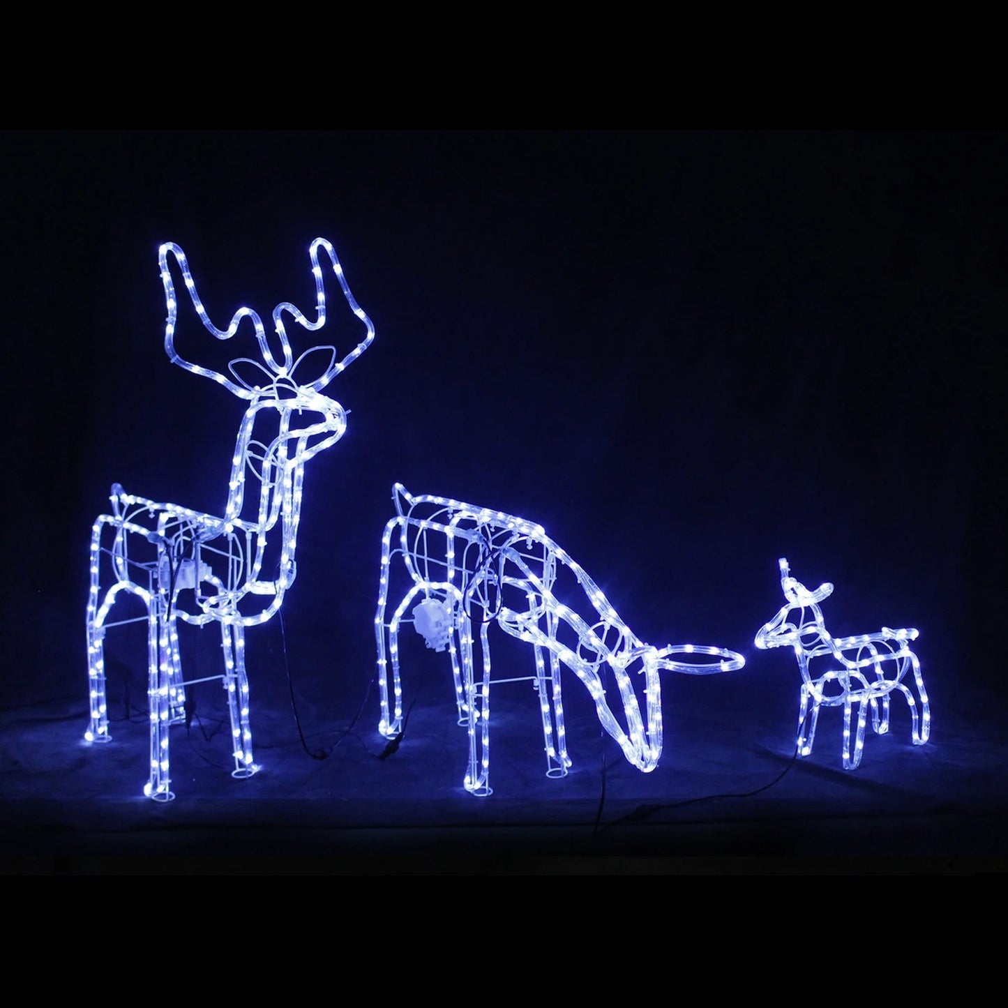 3d Illuminated LED Reindeer Family With Motor | Three Colour Options