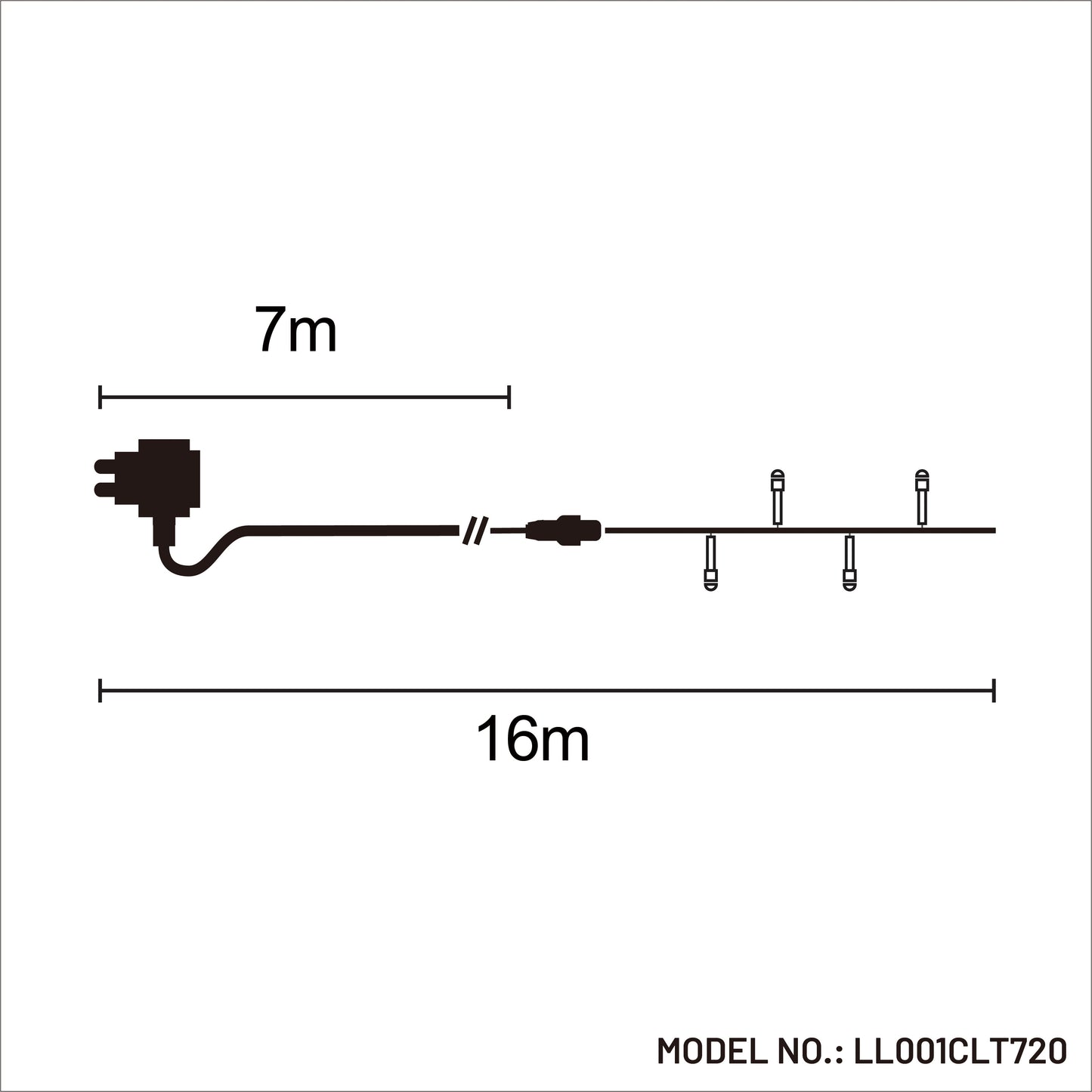 720 LED Cluster Light Chain - Clear Cable - 3 Colour Options