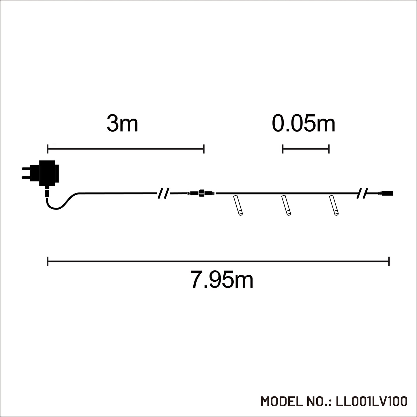 100 LED Fairy Light Chain - Plug In - 3 Colour Options