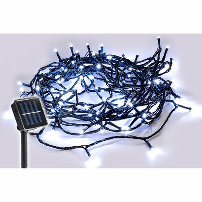 Solar 420 LED Fairy Light Chain - Dark Green Cable - 30m - 4 Colour Options