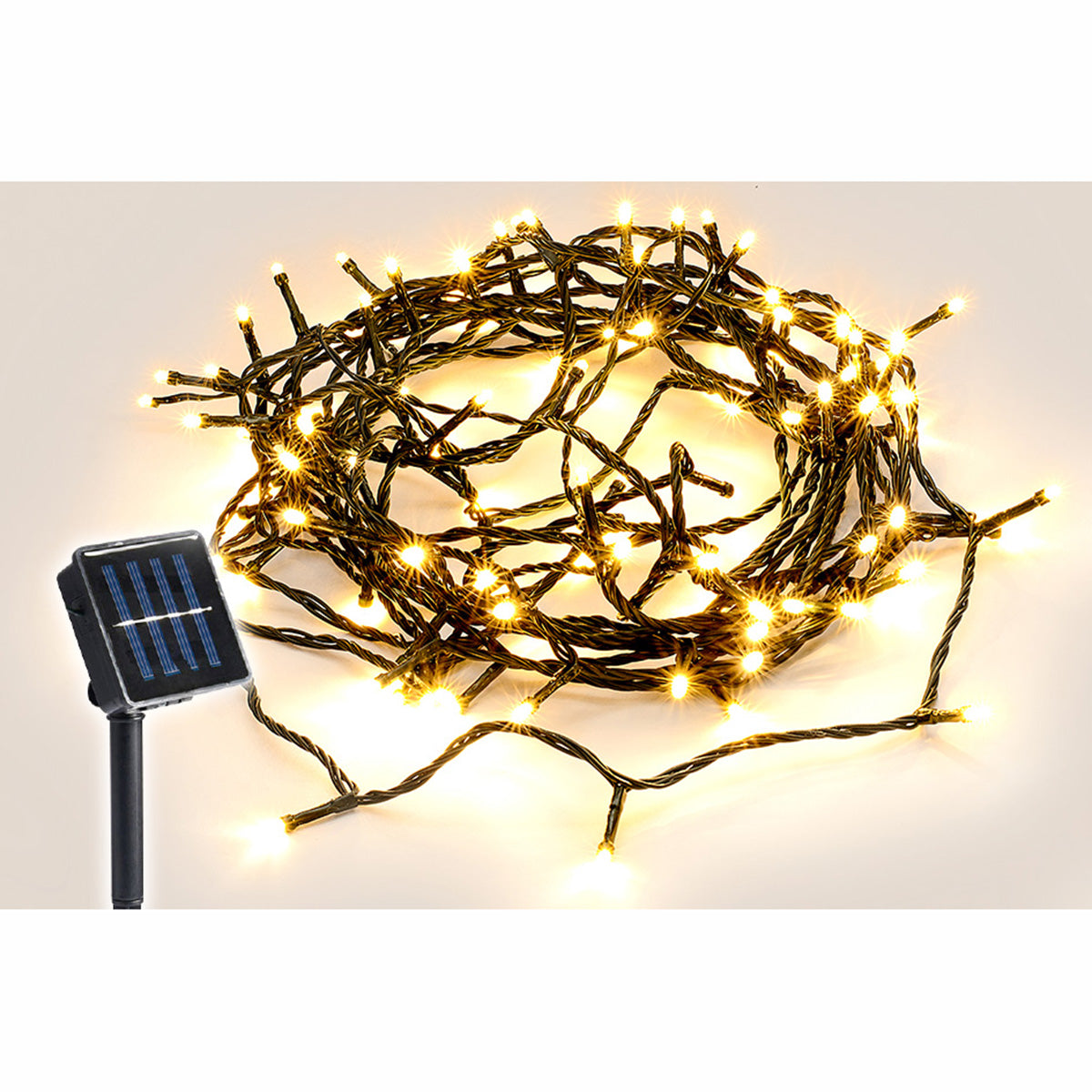 Solar 420 LED Fairy Light Chain - Dark Green Cable - 30m - 4 Colour Options