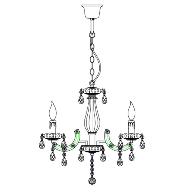 La Spezia Acrylic Chandelier Light - Black