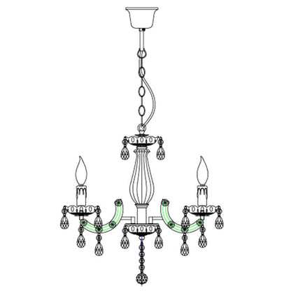 La Spezia Acrylic Chandelier Light - Black