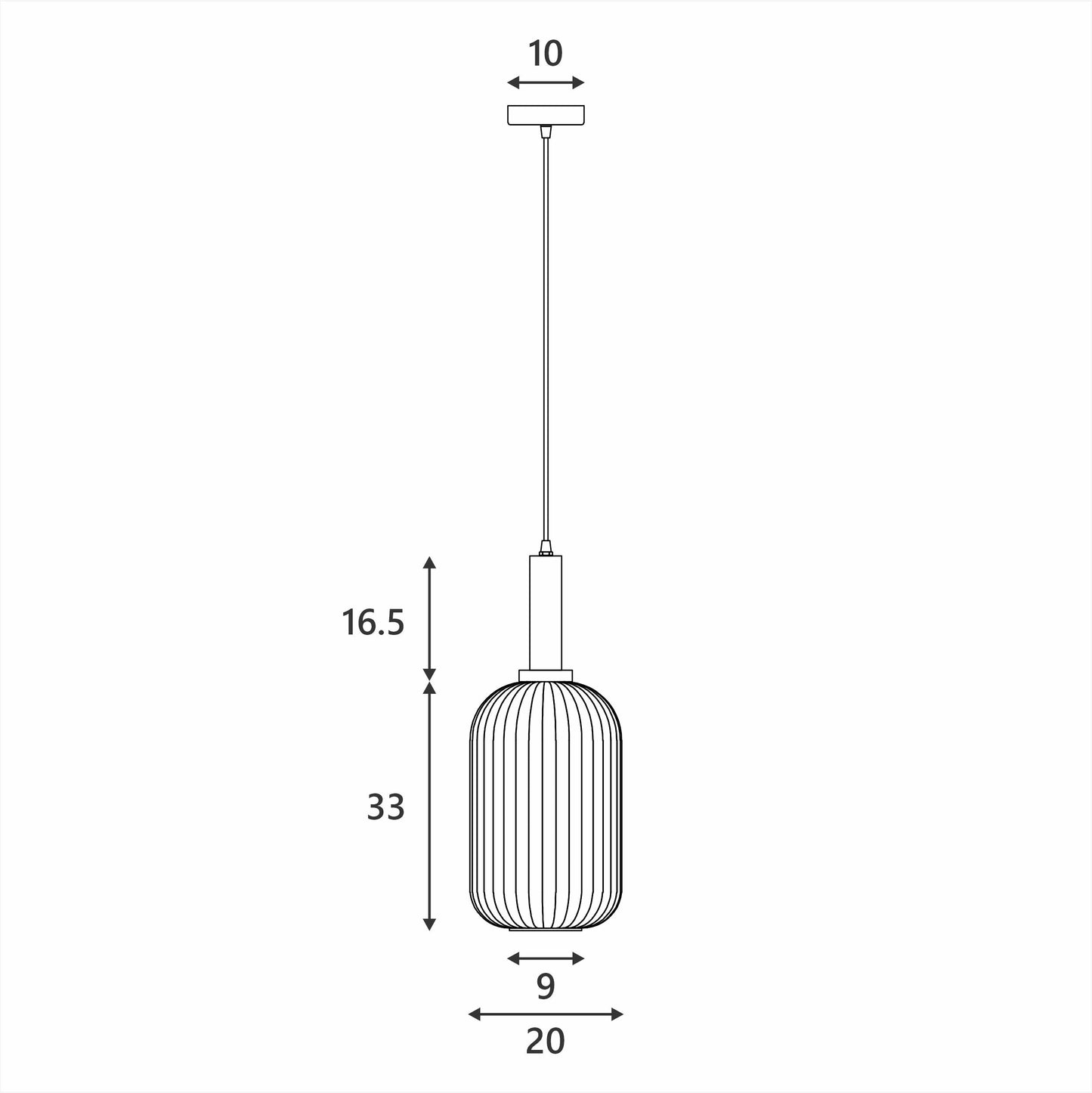 Tius Glass Pendant Light - Cylinder
