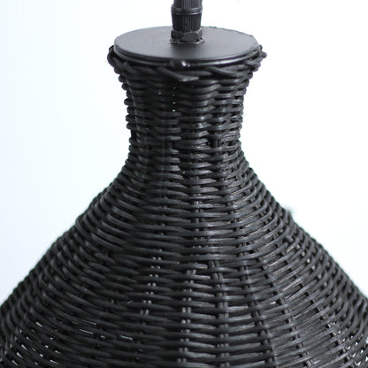 Shanen Rattan Pendant Light - Black / Natural
