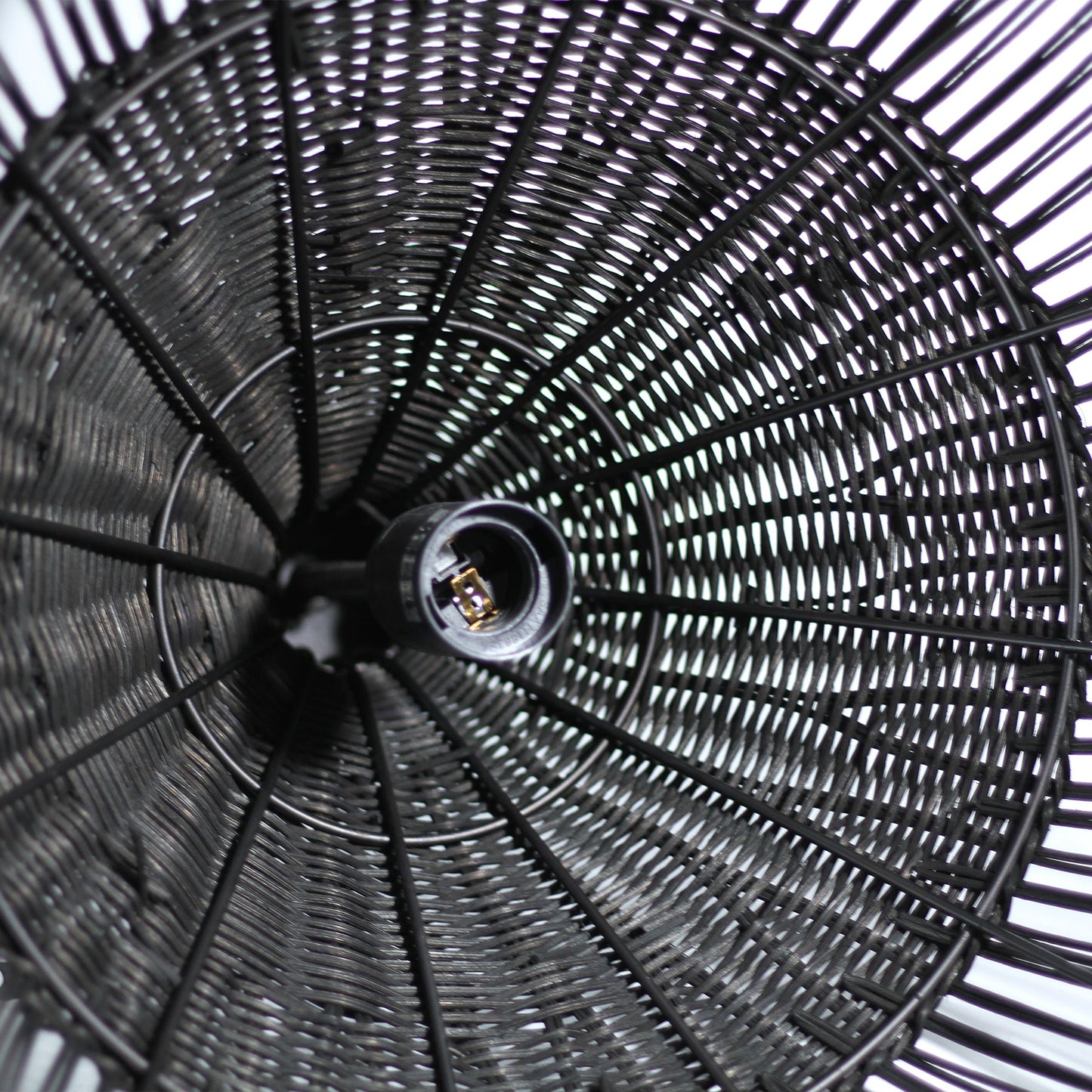 Shanen Rattan Pendant Light - Black / Natural