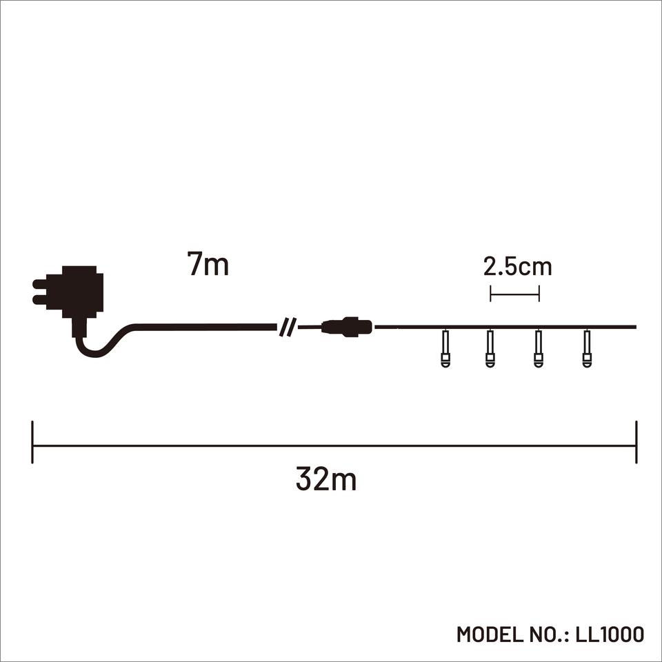 1000 LED Shooting String Light - 5 Colours Options