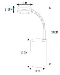 Lux Study 3 Watt LED Desk Lamp Grey