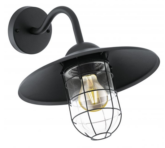 Melgoa One Light Black Exterior Wall Light