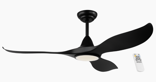 Noosa - 152cm Matt Black with LED Light Ceiling Fan