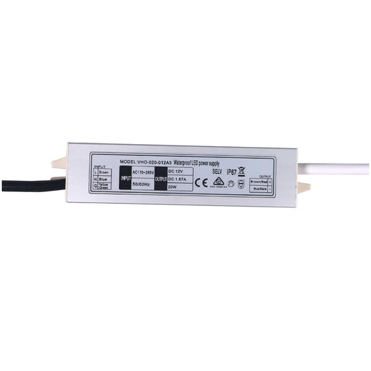 OTTER2: 12V Waterproof Constant Voltage LED Driver IP67 (20W)