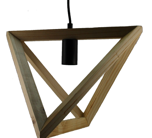 Rectangle Timber One Light Pendant