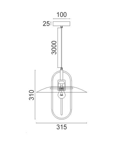 Pappillon Glass Coolie Pendant Light