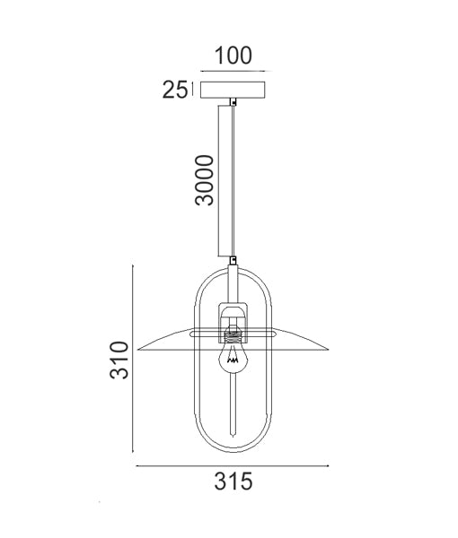 Pappillon Glass Coolie Pendant Light