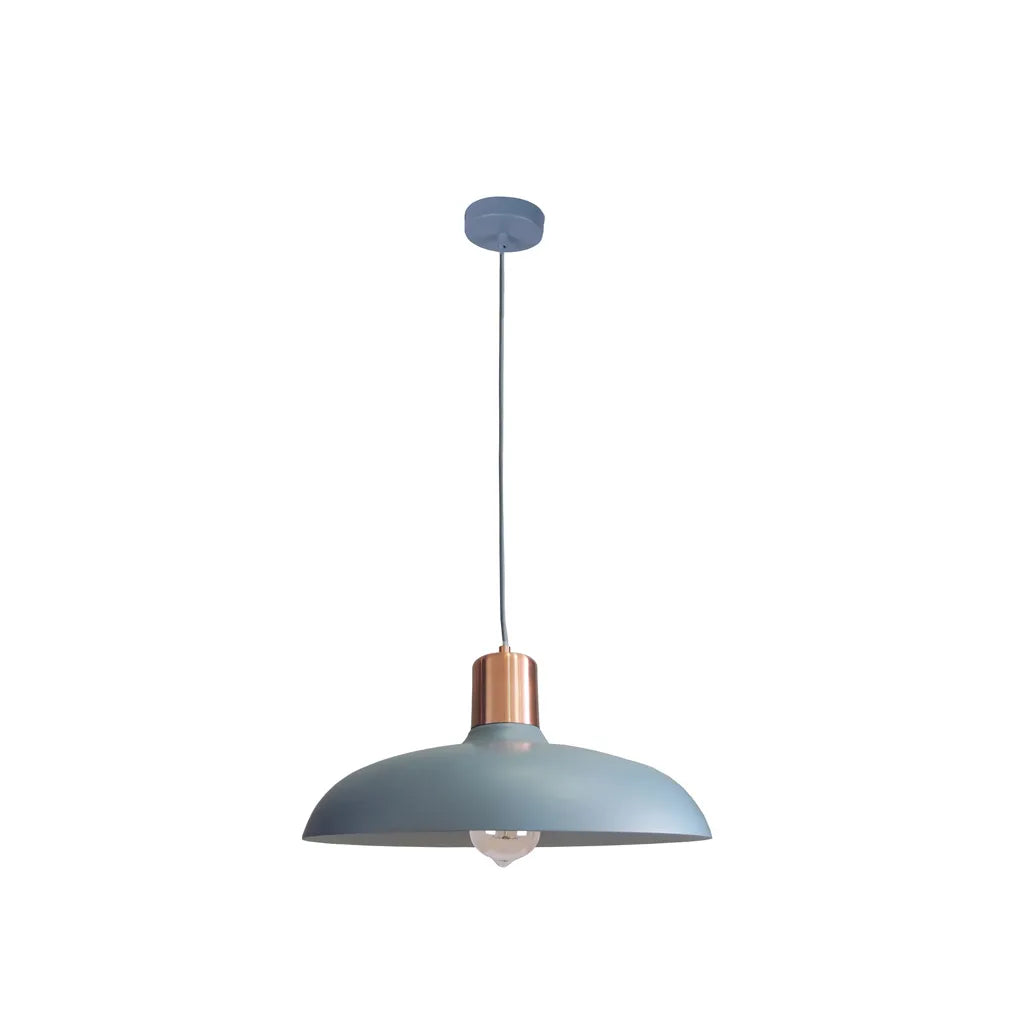 Pendant Es 40w Hal Matte Blk Dome With Copper Lampholder Cover Od400mm X H216mm 3m Cable Wty 1yr