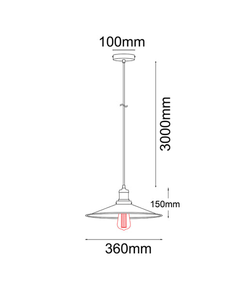 Piatto Black Industrial Pendant