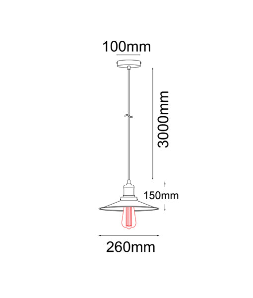 Piatto Black Industrial Pendant