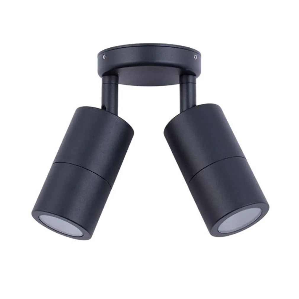 MR16 Exterior Wall Pillar Spot Lights (Black Aluminium) IP65