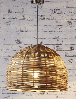 Rattan Small Round Pendant