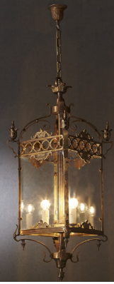 Riems Large Antique Bronze Three Light Chandelier