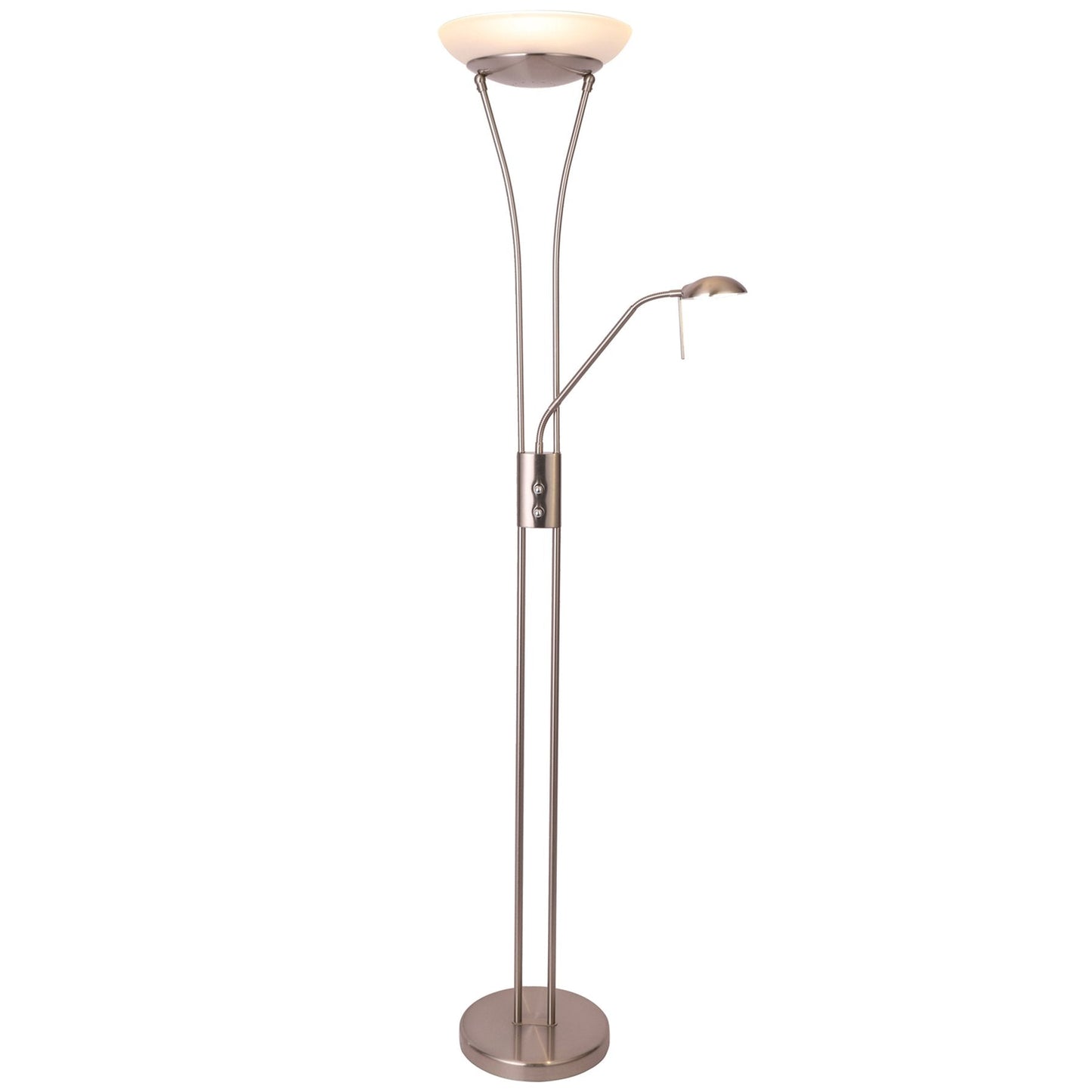 Reed LED Mother & Child Floor Lamp - Satin Chrome