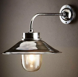 Hamptons Sandhurst Exterior Wall Light (Brass) Antique Silver