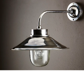 Hamptons Sandhurst Exterior Wall Light (Brass) Antique Silver