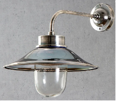 Hamptons Sandhurst Exterior Wall Light (Brass) Antique Silver