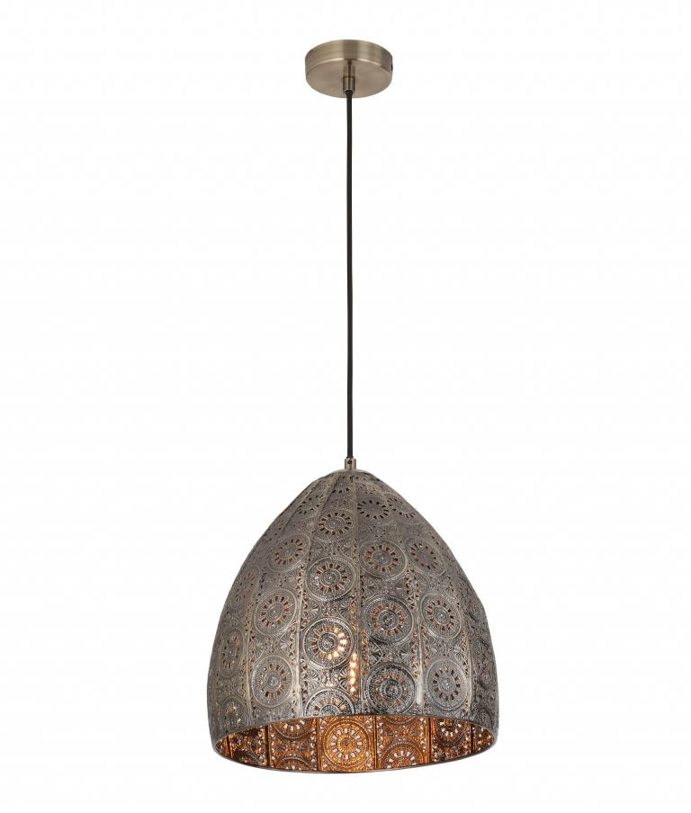 Sari Interior Embossed Ellipse Pendant Light