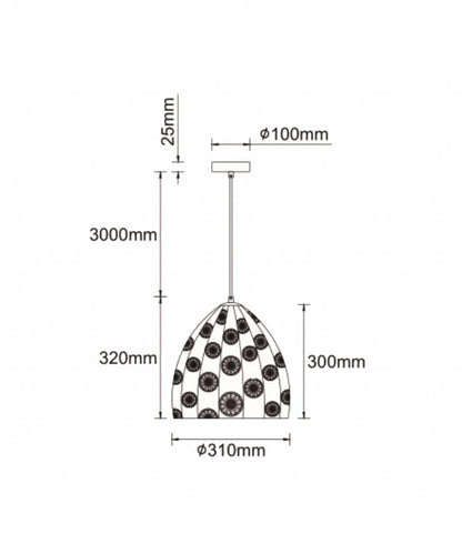 Sari Interior Embossed Ellipse Pendant Light