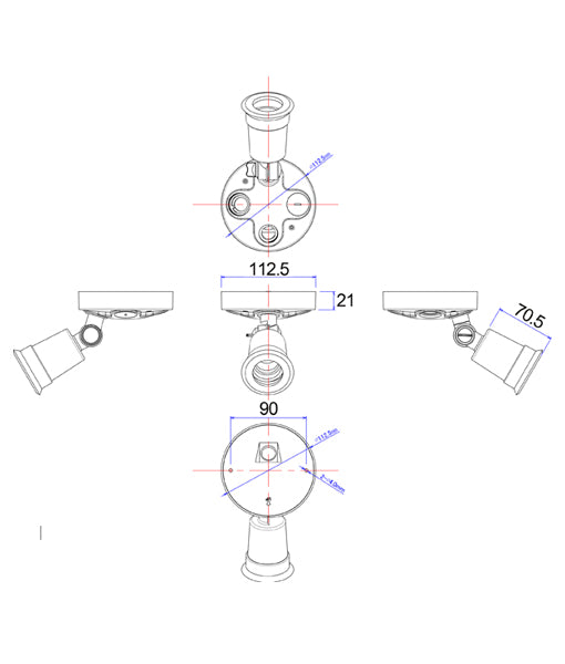 Surface Mounted 10w LED Par30 Security Light With Sensor Black