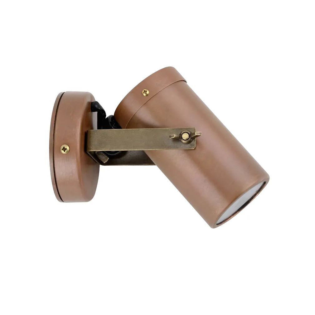 GU10 Exterior Adjustable Head Aged Copper Wall Pillar Spot light