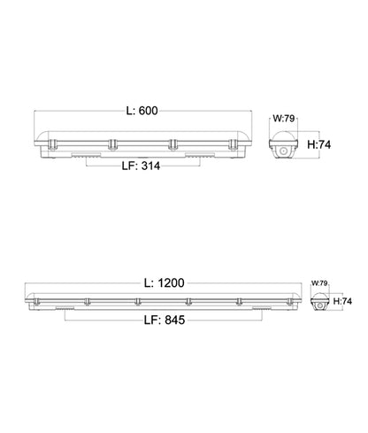Shield Tri Exterior LED Waterproof Dual Power Battens Ip65