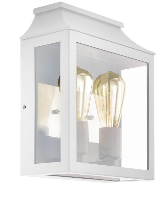 Soncino Two Light White Hamptons Exterior Wall Light