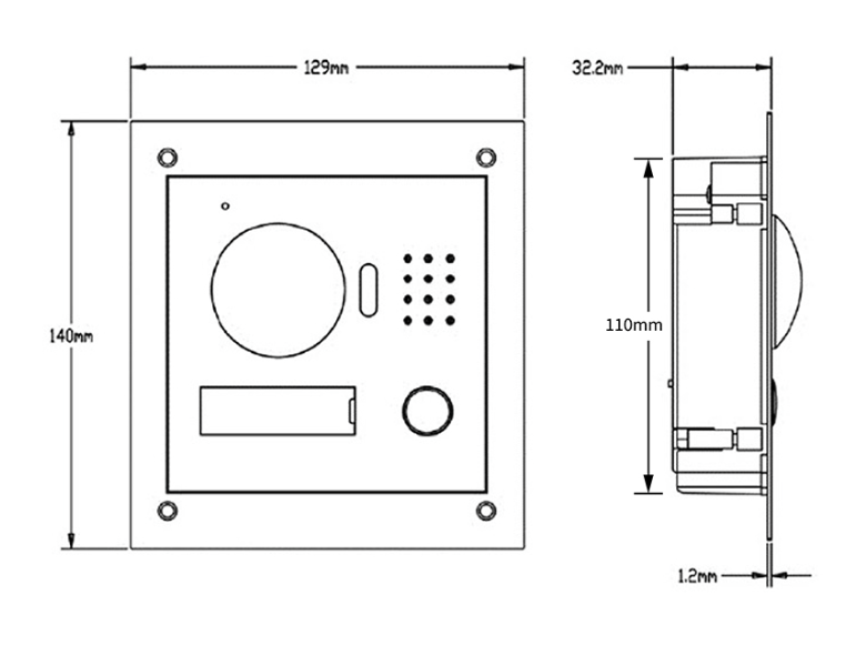 Recessed External Ip Door Station Stainless Steel