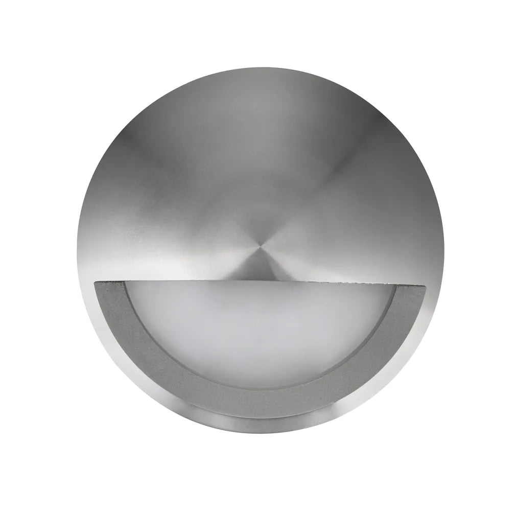 Step Eyelid LED 12v Dc S/M Ss316 Rnd 3000k 1w Ip44 120d (144 Lumens) Od104mm X D50mm Wty 2yr