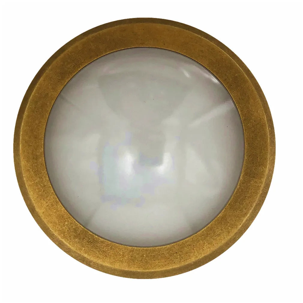 STE: Exterior LED 12V/240V Antique Brass Eyelid/Round Step/Wall Lights IP65