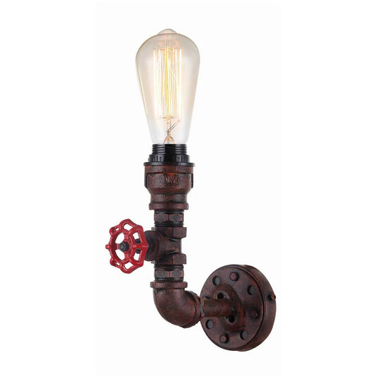 STEAM: Interior Aged Iron 1xPipe Wall Light