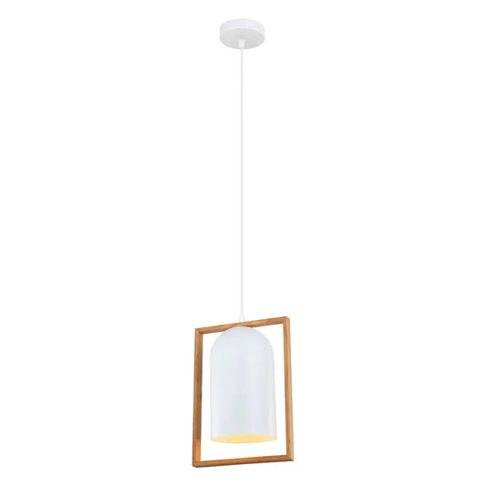 SWING: Oblong Wood Frame Pendant Lights
