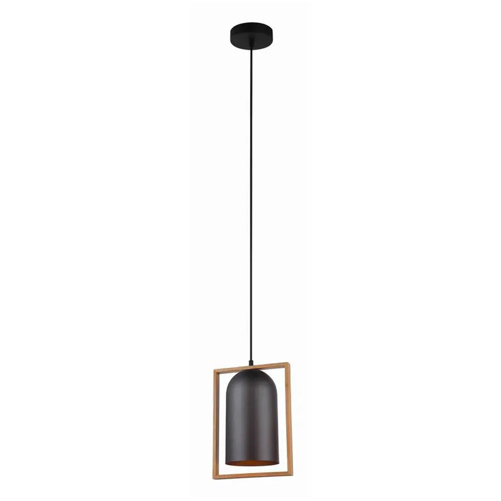 SWING: Oblong Wood Frame Pendant Lights