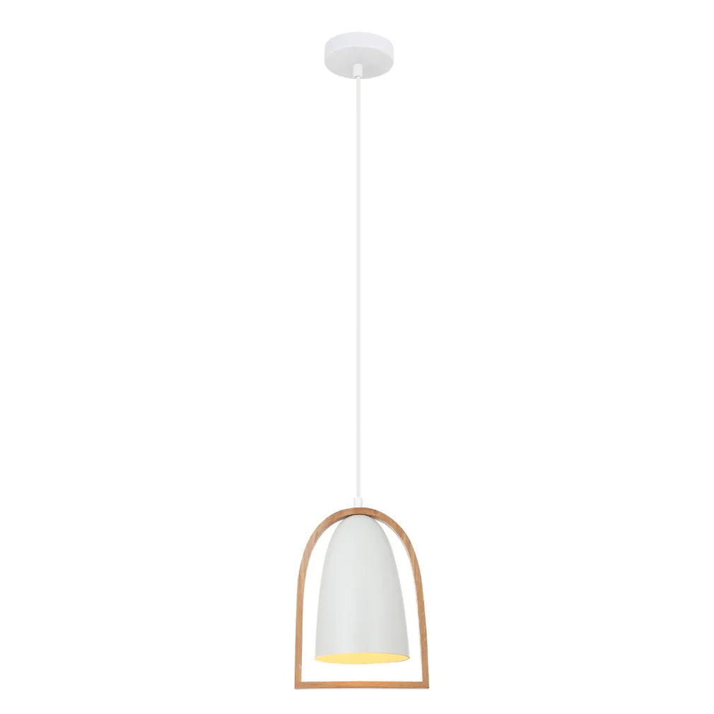 SWING: Ellipse with Wood Frame Pendant Lights