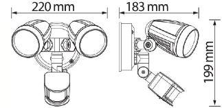 Twin 30 Watt LED Spot 5000k Natural White Incl Sensor Silver